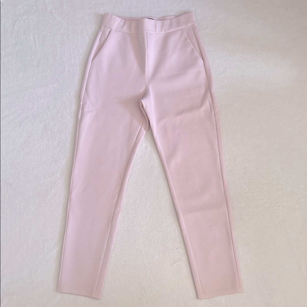 SHAN | Sofia Straight Fit 3D Jersey Trouser Pants $380 Light Pink Luxury (6)